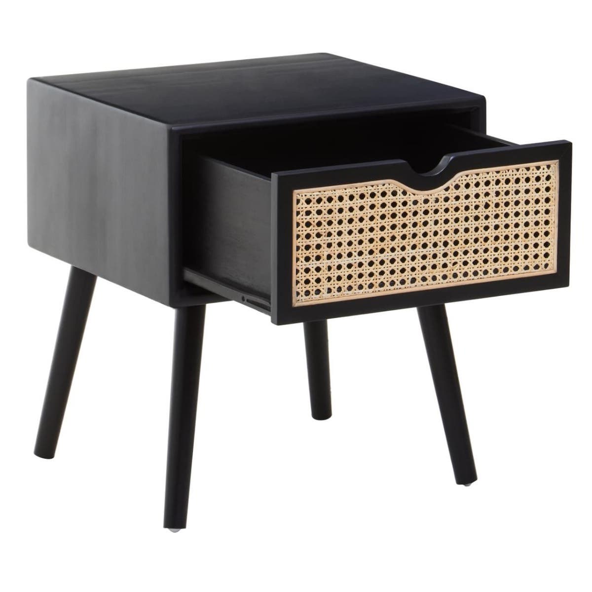 Cane Drawer Side Table