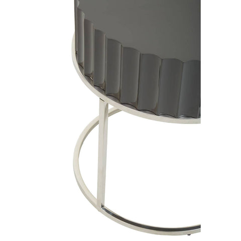 Grey Gloss Round End Table