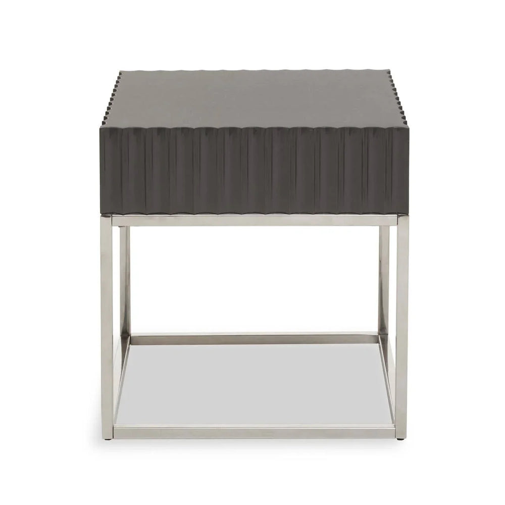 Grey Gloss Square End Table