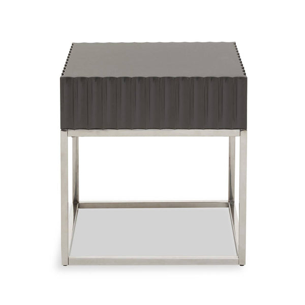 Grey Gloss Square End Table
