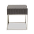 Grey Gloss Square End Table