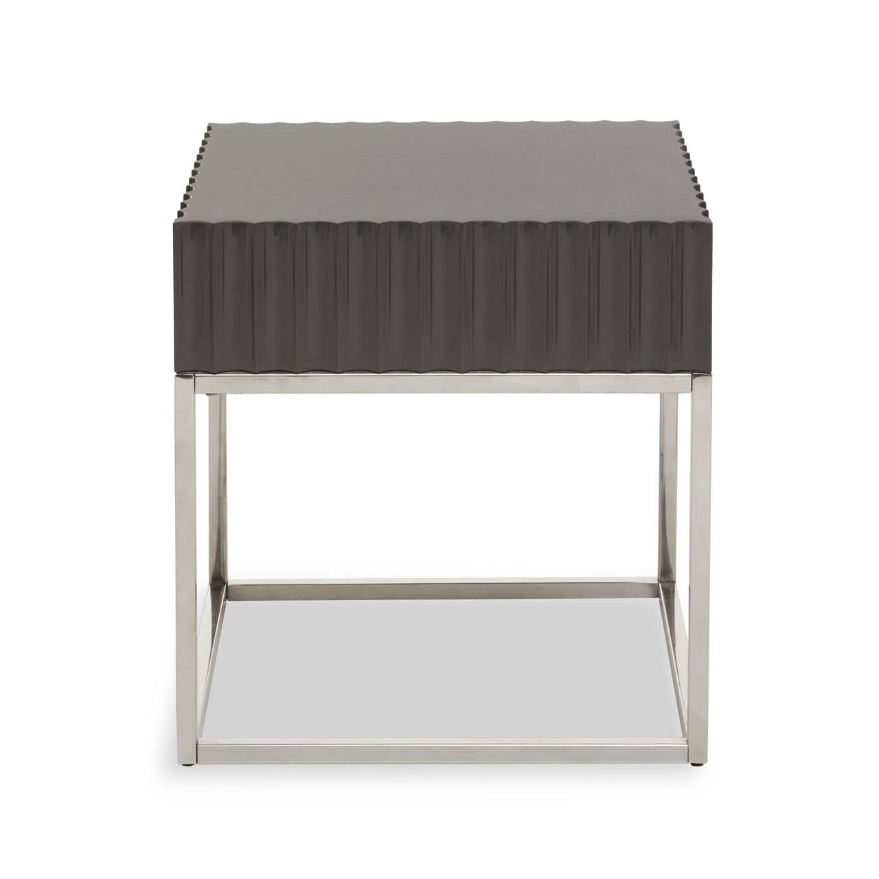 Grey Gloss Square End Table