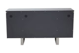 Grey Gloss Sideboard with Fluted Detailing - Modern Storage Solution