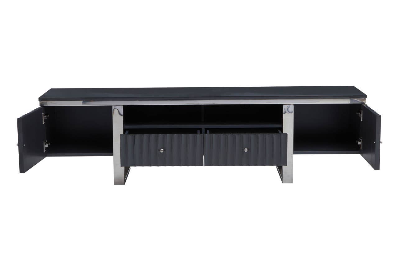 Modern Grey Media Storage Unit