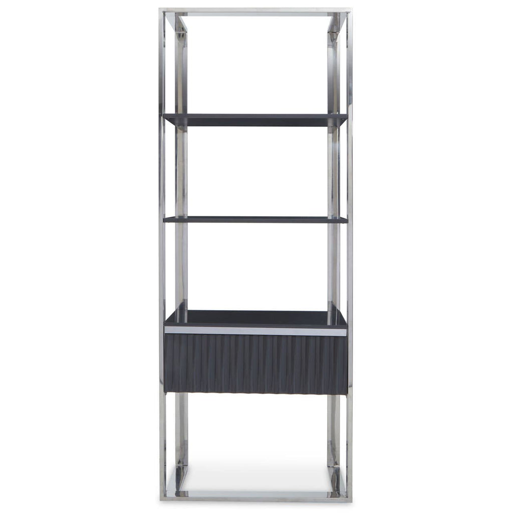 Glossy Grey Steel Shelf