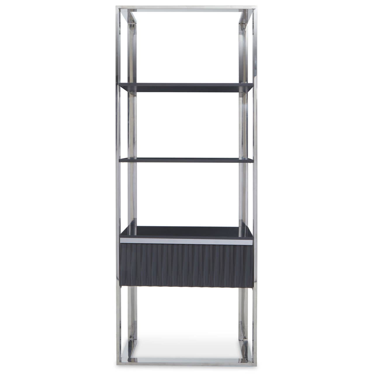 Glossy Grey Steel Shelf