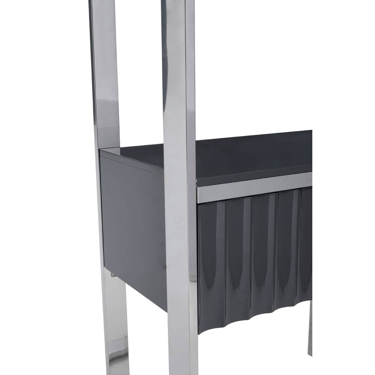 Glossy Grey Steel Shelf