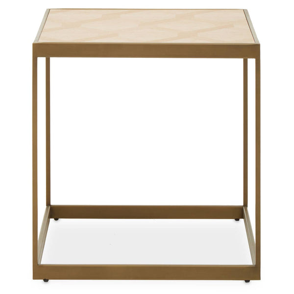 Rustic Oak Steel End Table