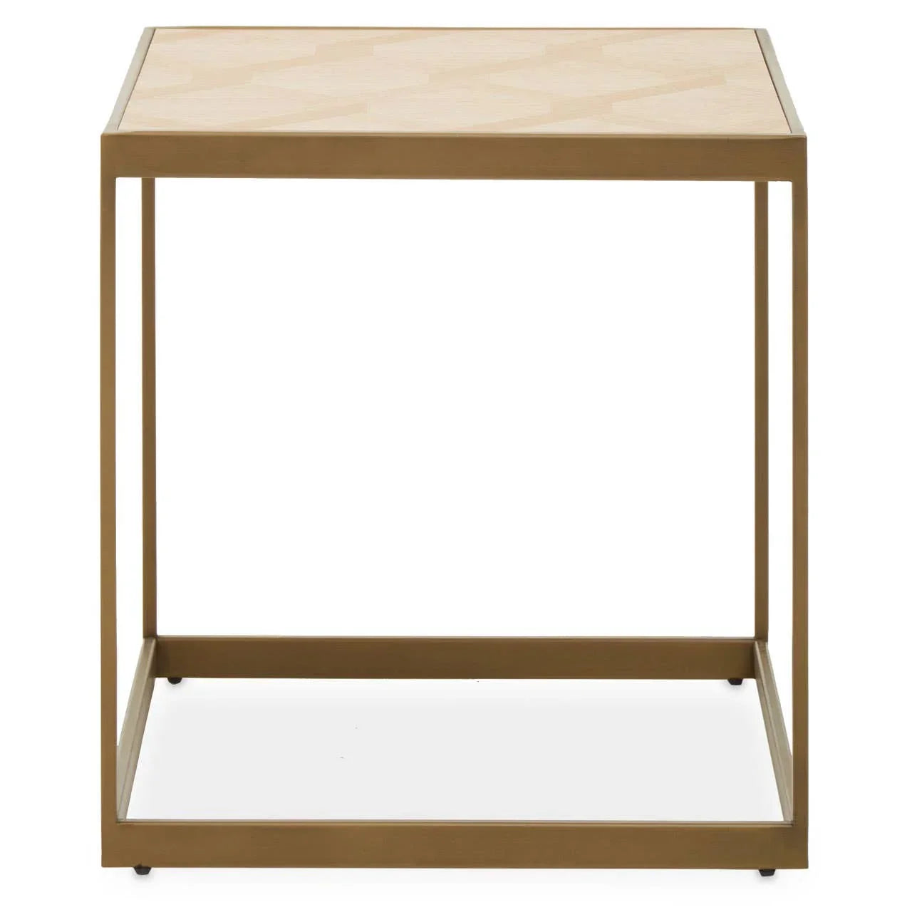 Rustic Oak Steel End Table