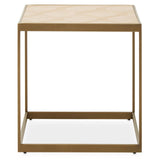 Rustic Oak Steel End Table