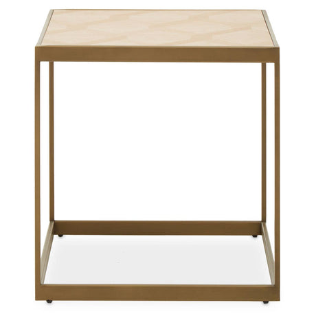Rustic Oak Steel End Table