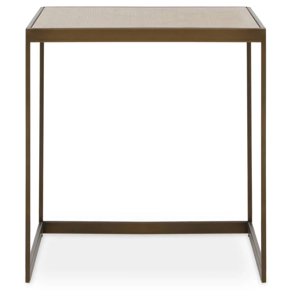 Elegant Oak Steel End Table
