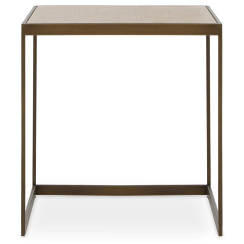 Elegant Oak Steel End Table