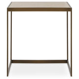 Elegant Oak Steel End Table