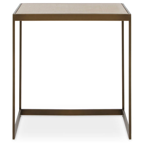 Elegant Oak Steel End Table
