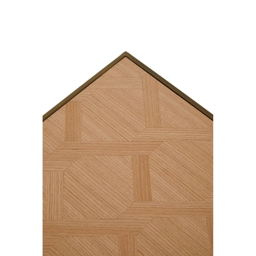 Elegant Oak Steel End Table