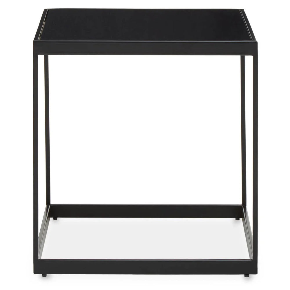 Matte Black Marble End Table