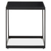 Matte Black Marble End Table