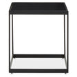 Matte Black Marble End Table