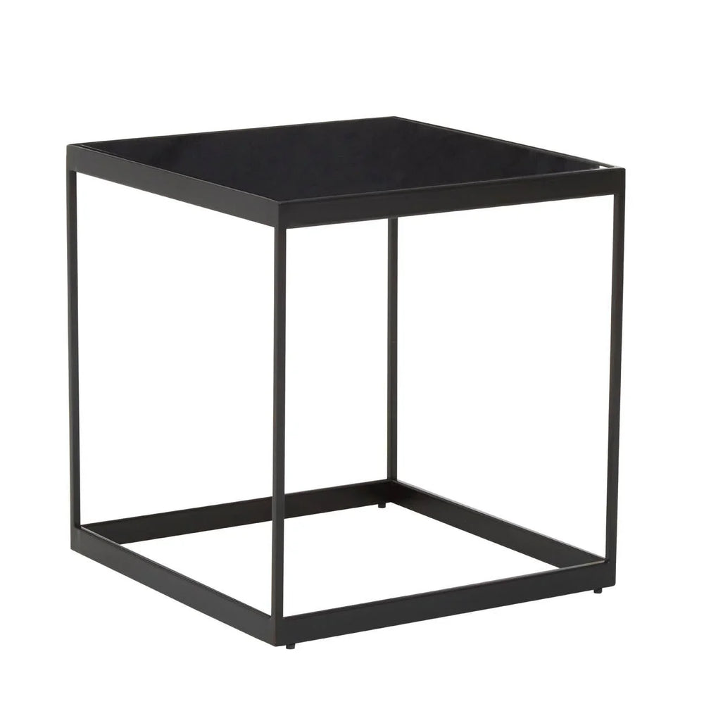 Matte Black Marble End Table