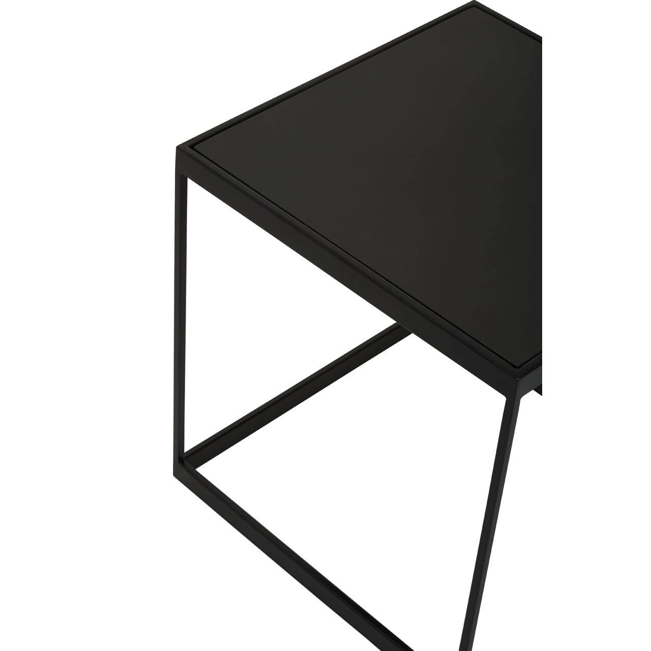 Matte Black Marble End Table