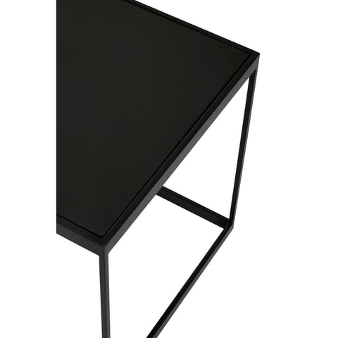 Matte Black Marble End Table