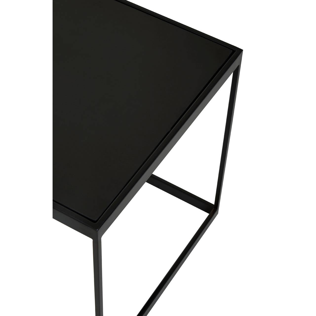 Matte Black Marble End Table