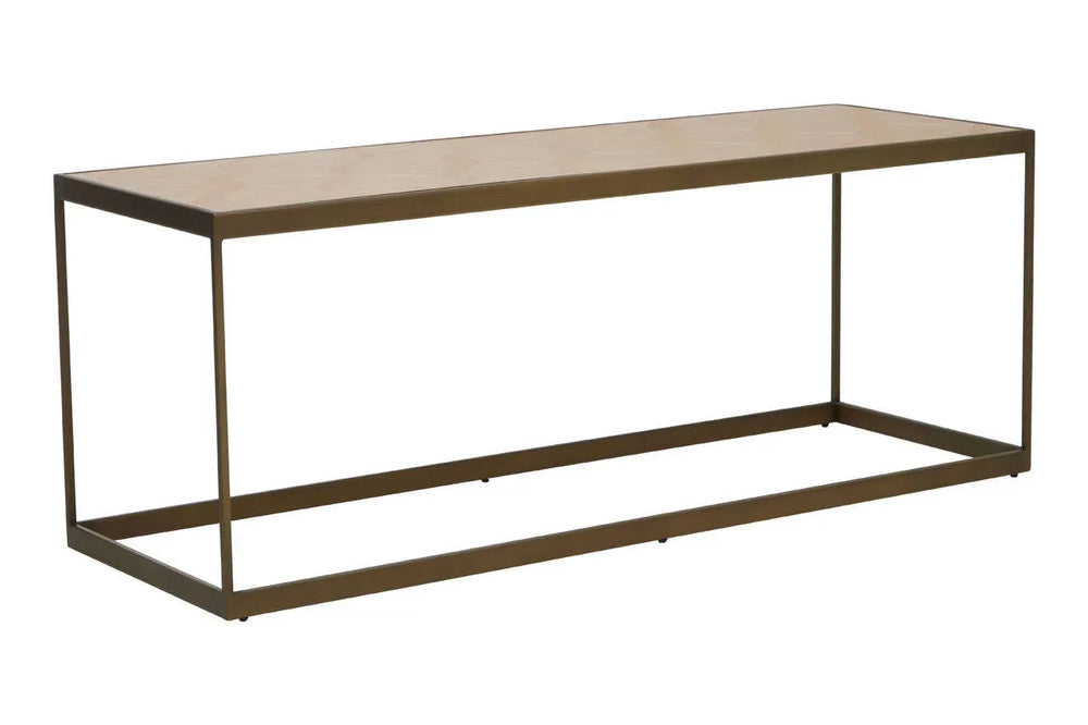 Brown Wood Steel Coffee Table