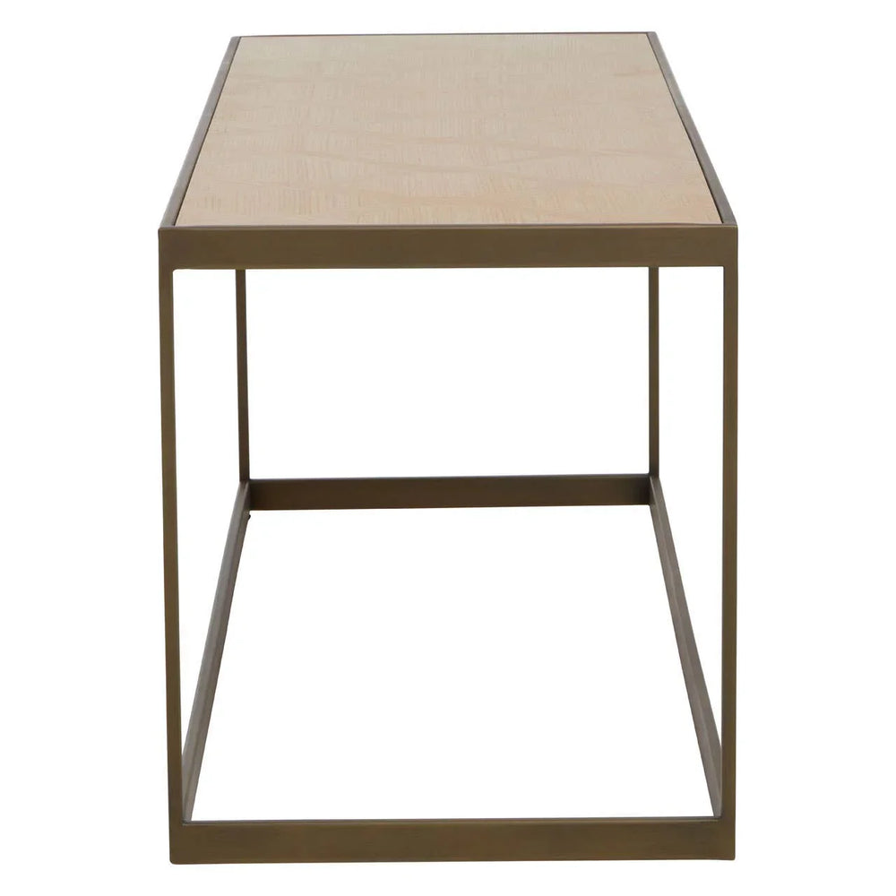 Brown Wood Steel Coffee Table