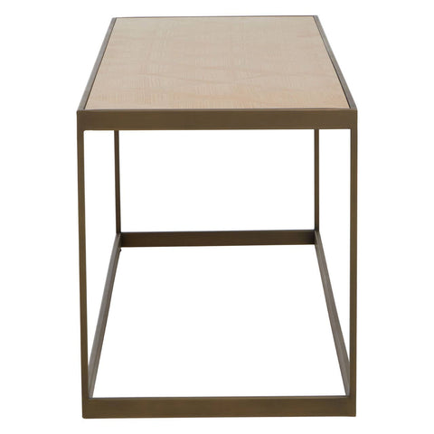 Brown Wood Steel Coffee Table