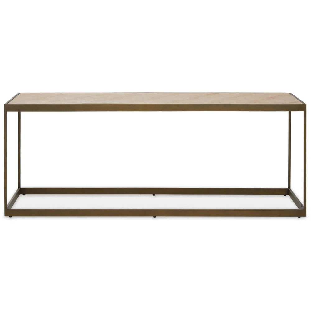 Brown Wood Steel Coffee Table
