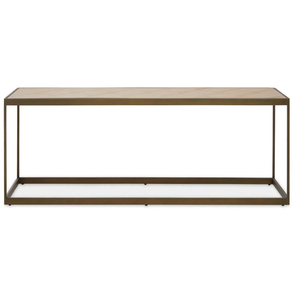 Brown Wood Steel Coffee Table