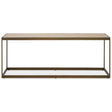 Brown Wood Steel Coffee Table