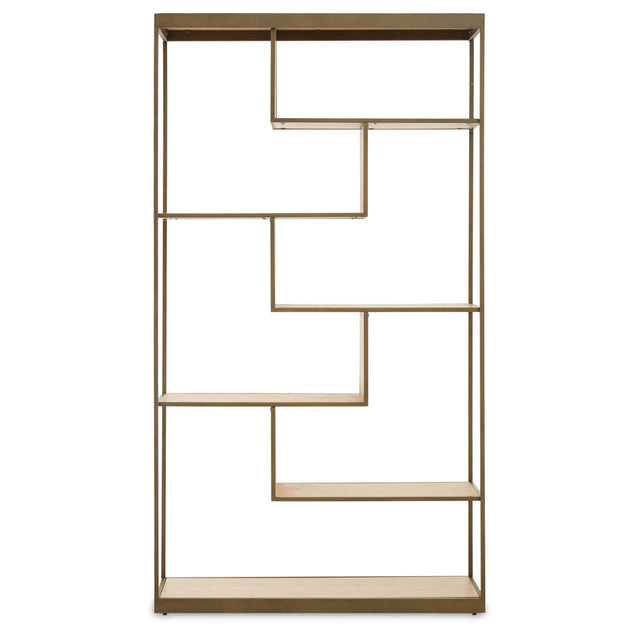 Luxe Oak Steel Bookshelf