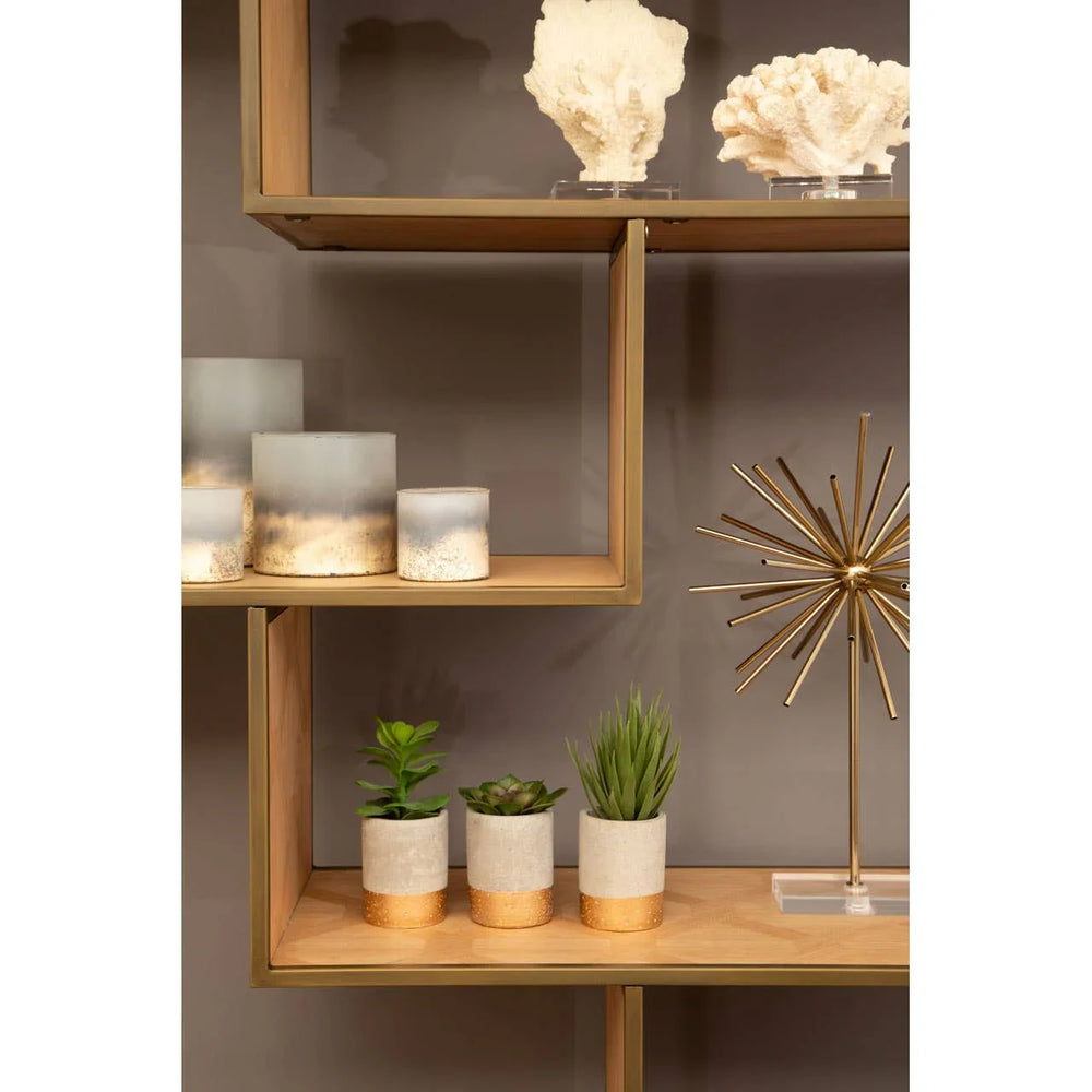Luxe Oak Steel Bookshelf