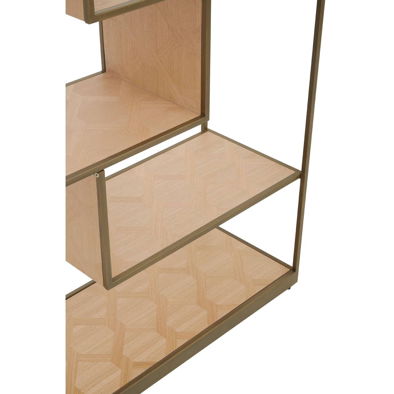 Luxe Oak Steel Bookshelf
