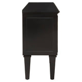 Reflective Elegance Telese Black Finish Sideboard with Circular Lattice Overlay