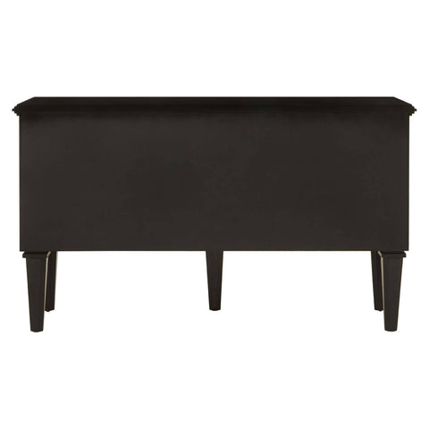 Reflective Elegance Telese Black Finish Sideboard with Circular Lattice Overlay