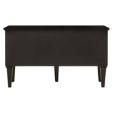 Reflective Elegance Telese Black Finish Sideboard with Circular Lattice Overlay