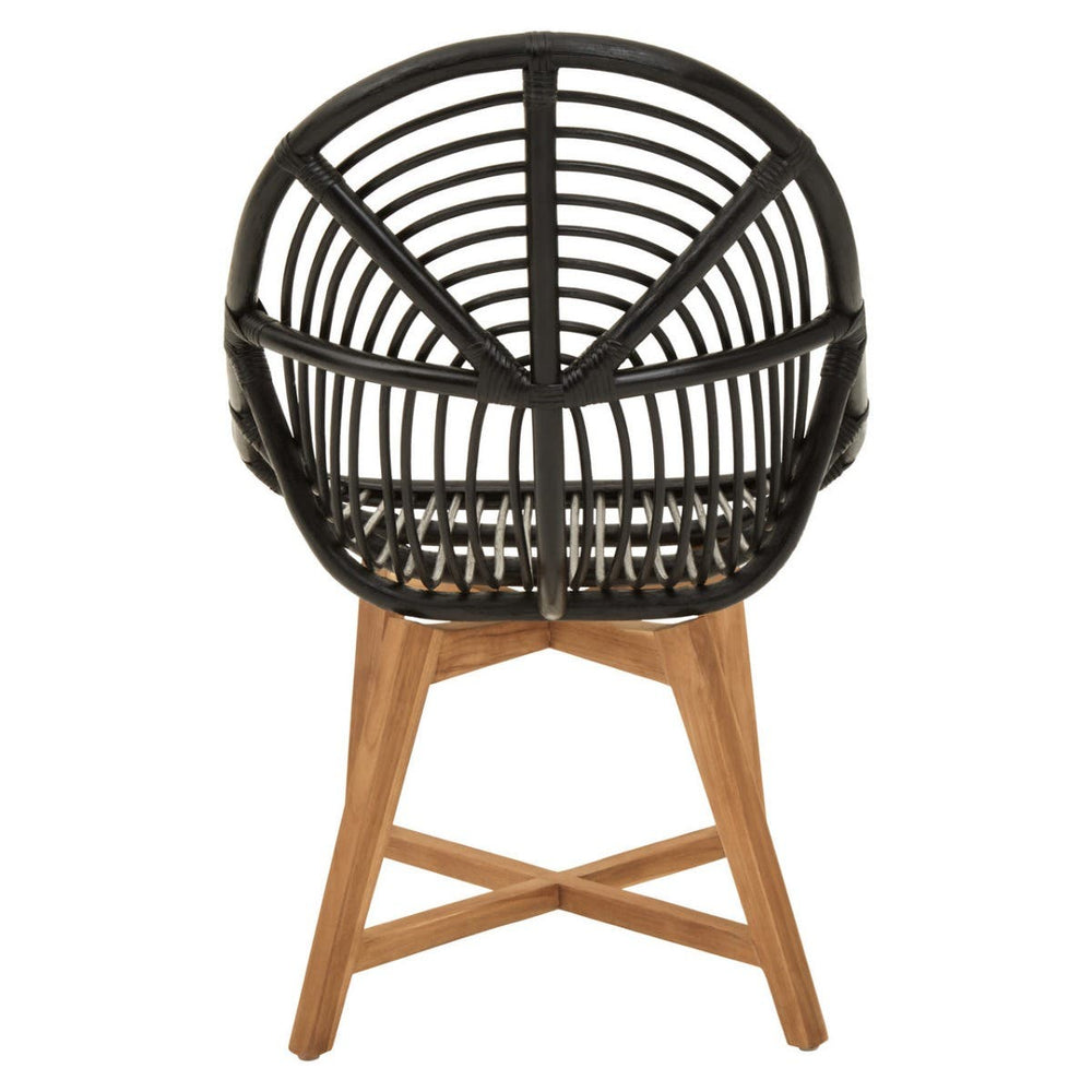 Modern Rattan Teak Accent Chair