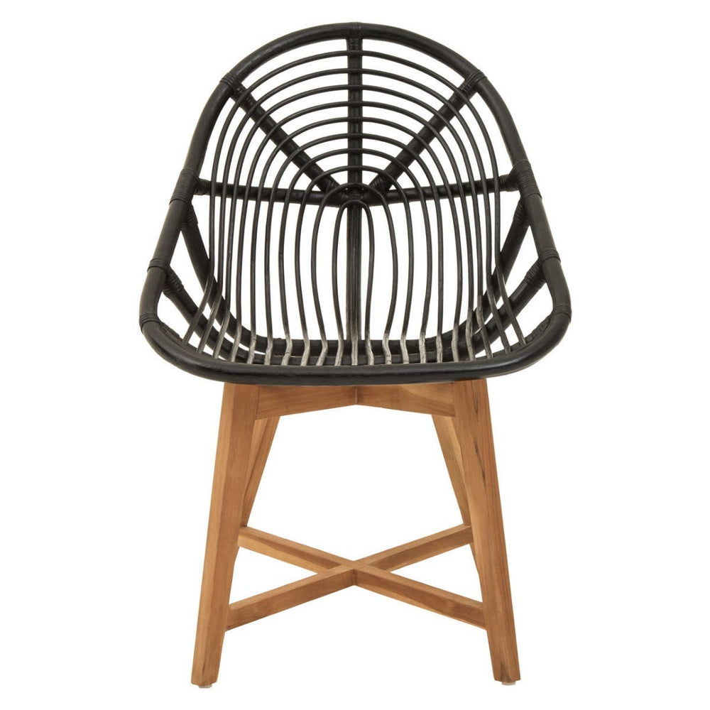 Modern Rattan Teak Accent Chair