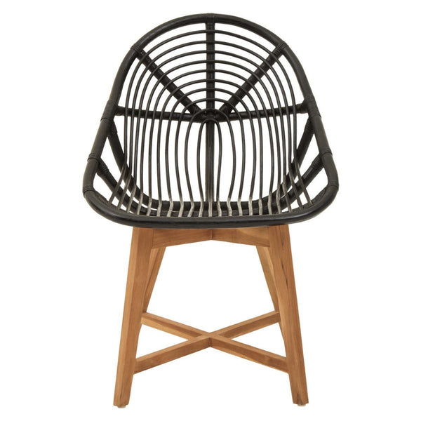 Modern Rattan Teak Accent Chair
