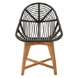 Modern Rattan Teak Accent Chair