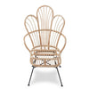 Scalloped Rattan Metal Back Chair