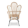 Scalloped Rattan Metal Back Chair