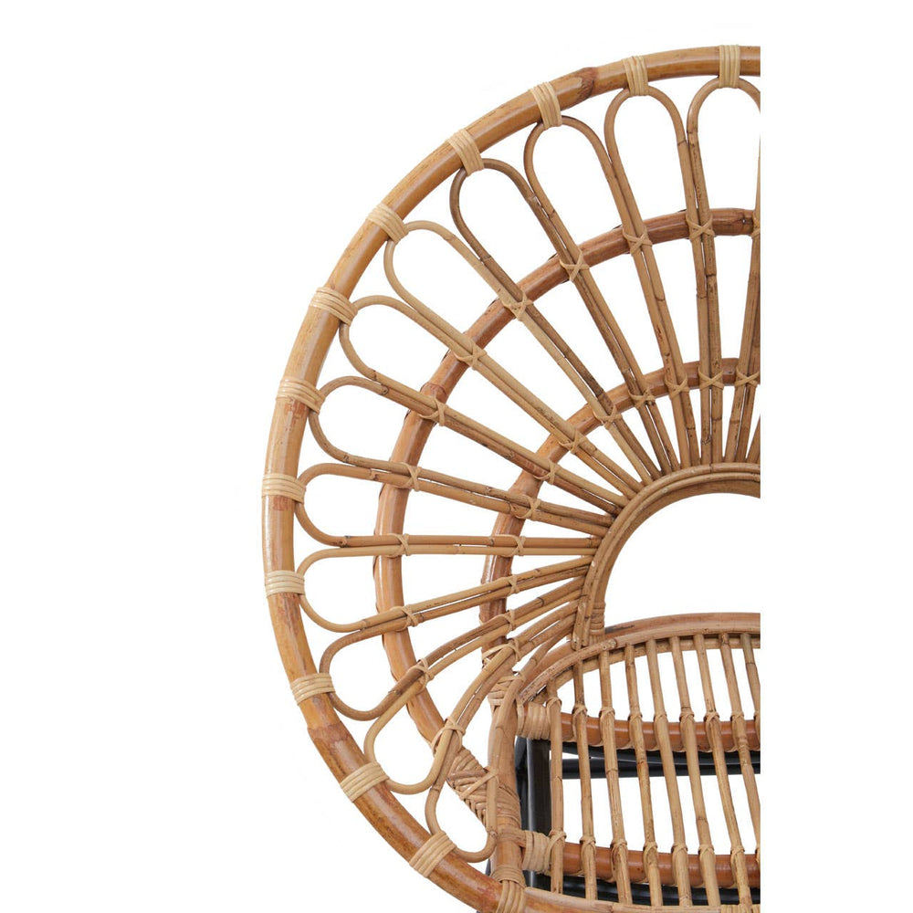 Retro Flared Rattan Accent Chair