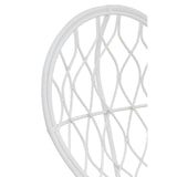 Curved chair featuring a natural rattan design in grey and white, showcasing a woven pattern that adds texture and elegance. The chair's structure emphasizes a modern aesthetic suitable for home decor