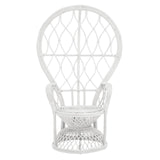 Curved chair made from natural rattan in a grey and white color scheme, featuring a distinctive balloon-like backrest design and a woven seat, suitable for indoor or outdoor use