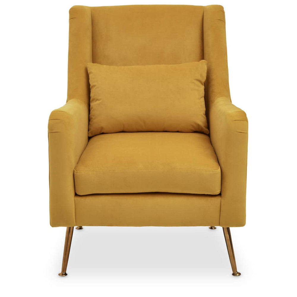 Luxe Yellow Velvet Accent Chair