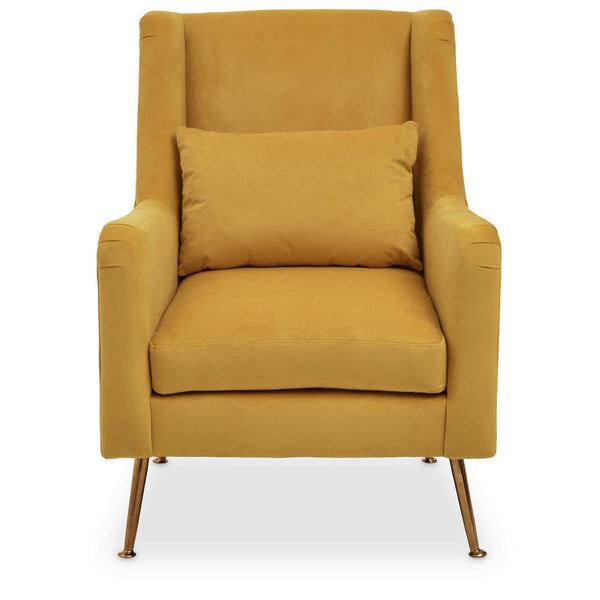 Luxe Yellow Velvet Accent Chair